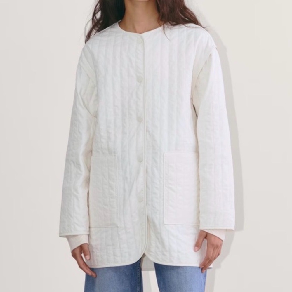 Everlane Quilted Cream Utility Jacket